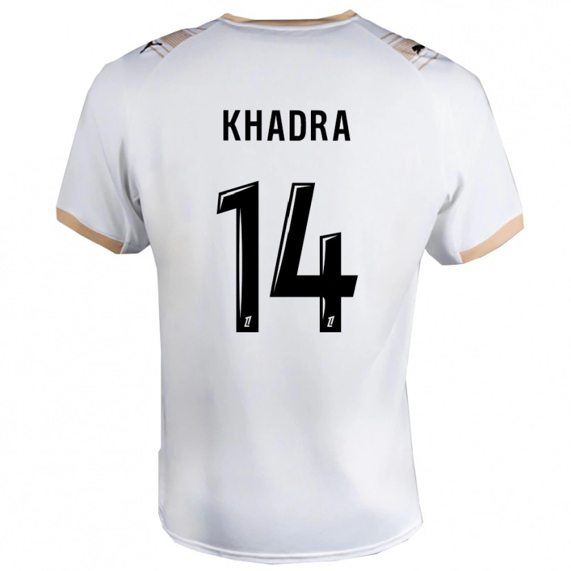 Danxen Kinder Reda Khadra #14 Weiß Schwarz Auswärtstrikot Trikot 2025/26 T-Shirt