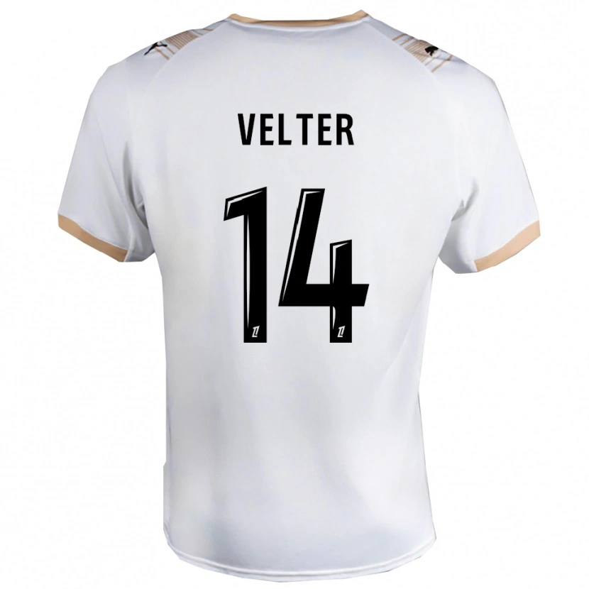 Danxen Kinder Timéo Velter #14 Weiß Schwarz Auswärtstrikot Trikot 2025/26 T-Shirt