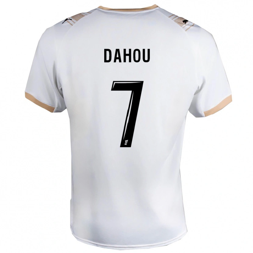 Danxen Kinder Erwan Dahou #7 Weiß Schwarz Auswärtstrikot Trikot 2025/26 T-Shirt