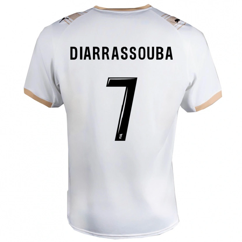 Danxen Kinder Tidiane Diarrassouba #7 Weiß Schwarz Auswärtstrikot Trikot 2025/26 T-Shirt
