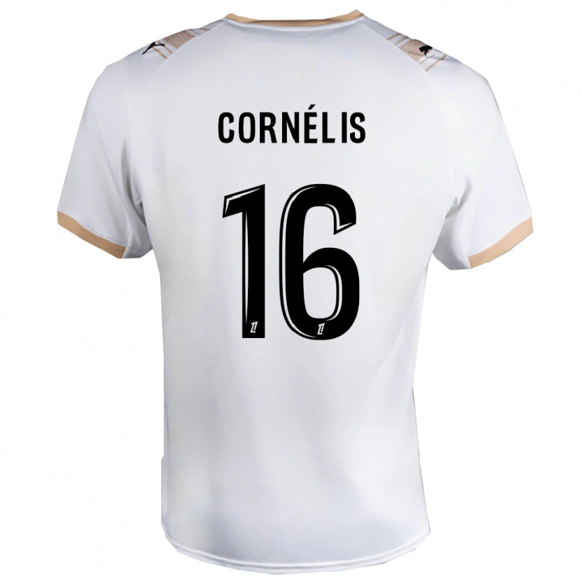 Danxen Kinder Aristide Cornélis #16 Weiß Schwarz Auswärtstrikot Trikot 2025/26 T-Shirt