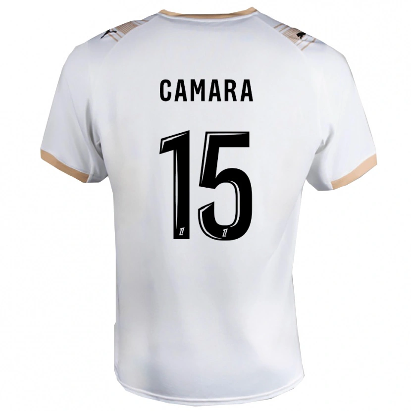 Danxen Kinder Condé Camara #15 Weiß Schwarz Auswärtstrikot Trikot 2025/26 T-Shirt