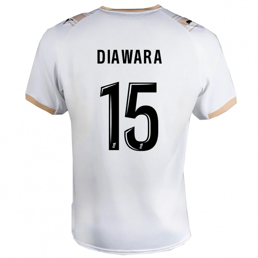 Danxen Kinder Lamine Diawara #15 Weiß Schwarz Auswärtstrikot Trikot 2025/26 T-Shirt