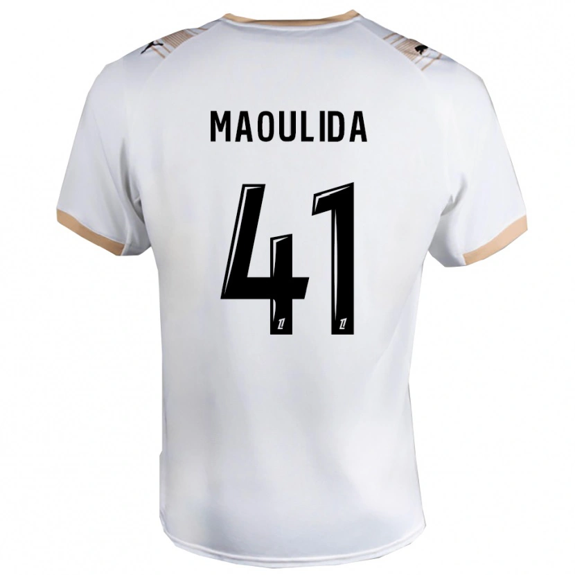 Danxen Kinder Assimina Maoulida #41 Weiß Schwarz Auswärtstrikot Trikot 2025/26 T-Shirt