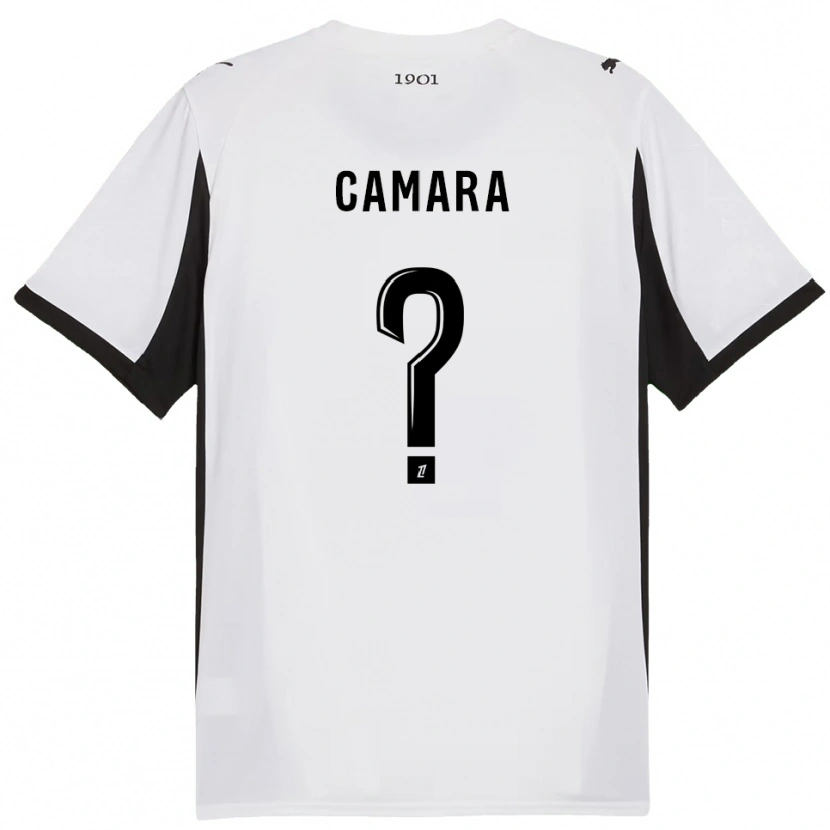 Danxen Kinder Yaya Camara #0 Weiß Schwarz Auswärtstrikot Trikot 2025/26 T-Shirt