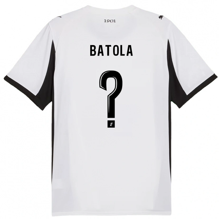 Danxen Kinder Yann Batola #0 Weiß Schwarz Auswärtstrikot Trikot 2025/26 T-Shirt