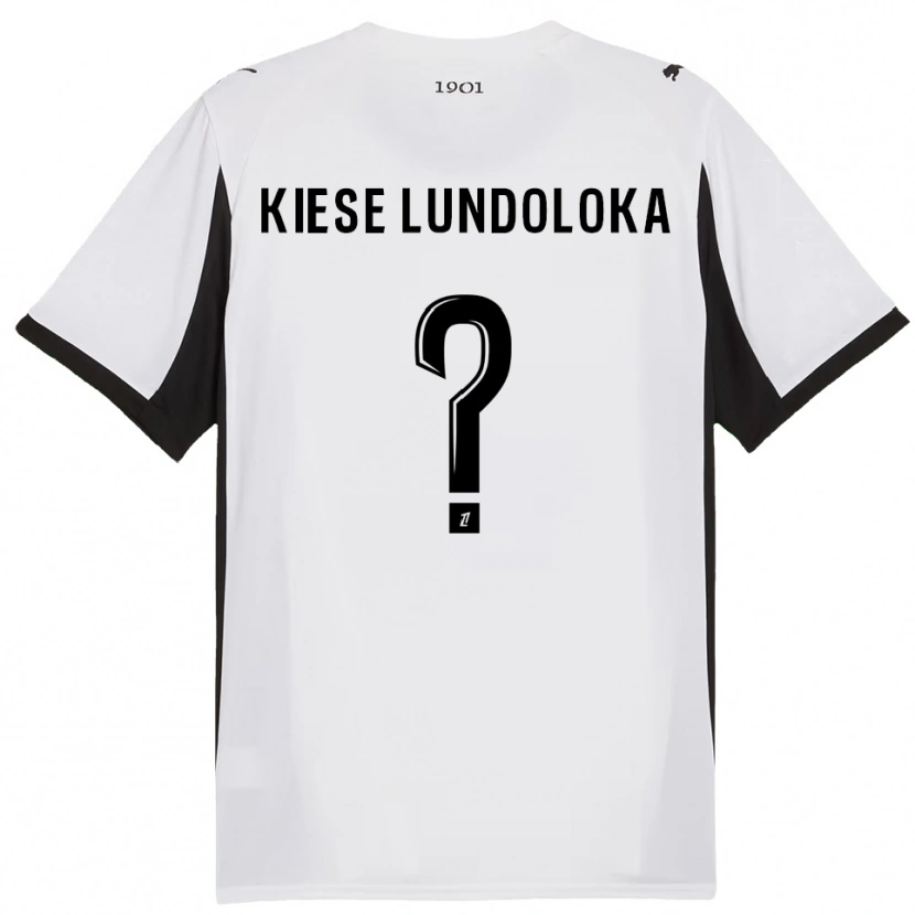 Danxen Kinder Jeanslor Kiese Lundoloka #0 Weiß Schwarz Auswärtstrikot Trikot 2025/26 T-Shirt