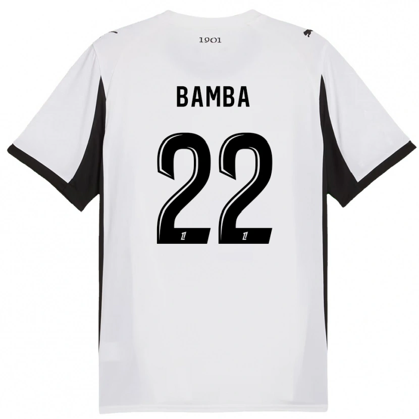 Danxen Kinder Rayan Bamba #22 Weiß Schwarz Auswärtstrikot Trikot 2025/26 T-Shirt