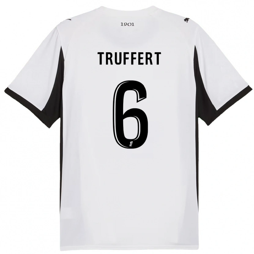 Danxen Kinder Florian Truffert #6 Weiß Schwarz Auswärtstrikot Trikot 2025/26 T-Shirt