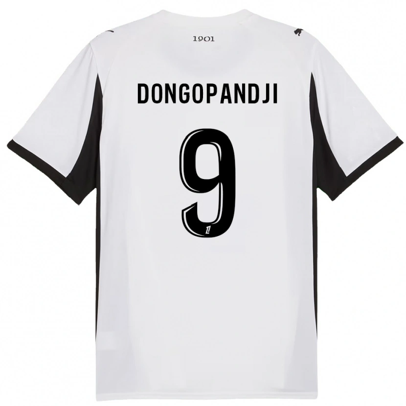 Danxen Kinder Kelvin Dongopandji #9 Weiß Schwarz Auswärtstrikot Trikot 2025/26 T-Shirt