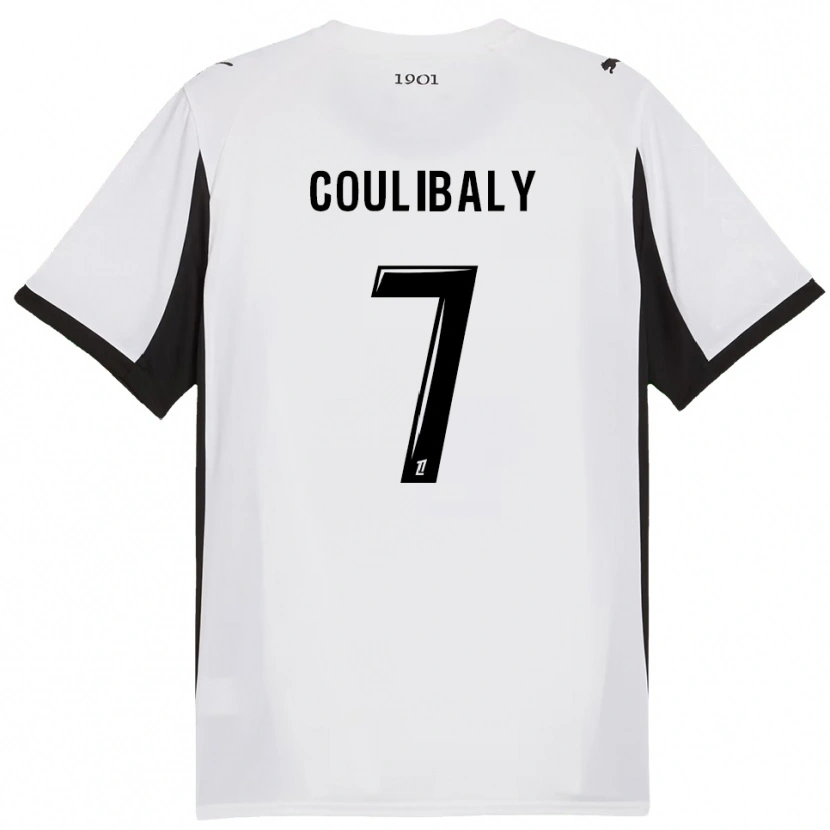 Danxen Kinder Boukary Coulibaly #7 Weiß Schwarz Auswärtstrikot Trikot 2025/26 T-Shirt
