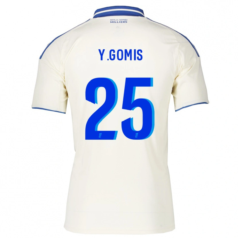 Danxen Kinder Yoni Gomis #25 Champagner Blau Auswärtstrikot Trikot 2025/26 T-Shirt
