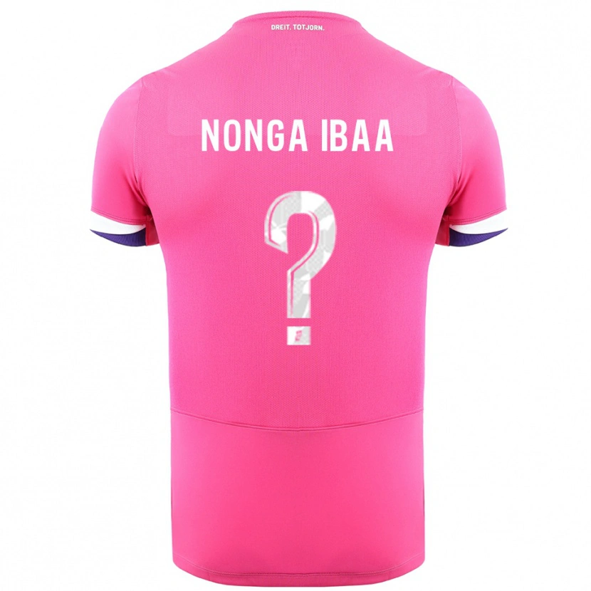 Danxen Kinder Alou Nonga Ibaa #0 Rosa Weiß Auswärtstrikot Trikot 2025/26 T-Shirt