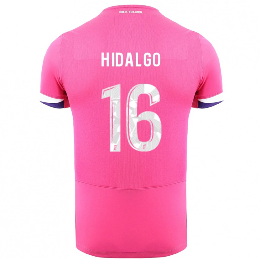 Danxen Kinder Santiago Hidalgo #16 Rosa Weiß Auswärtstrikot Trikot 2025/26 T-Shirt