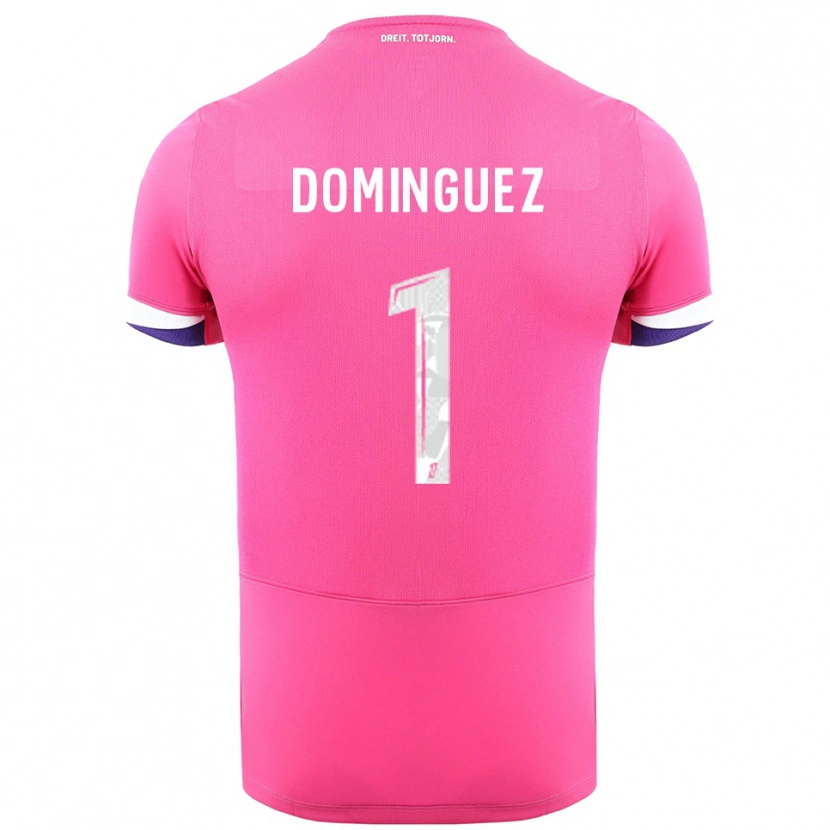 Danxen Kinder Álex Domínguez #1 Rosa Weiß Auswärtstrikot Trikot 2025/26 T-Shirt