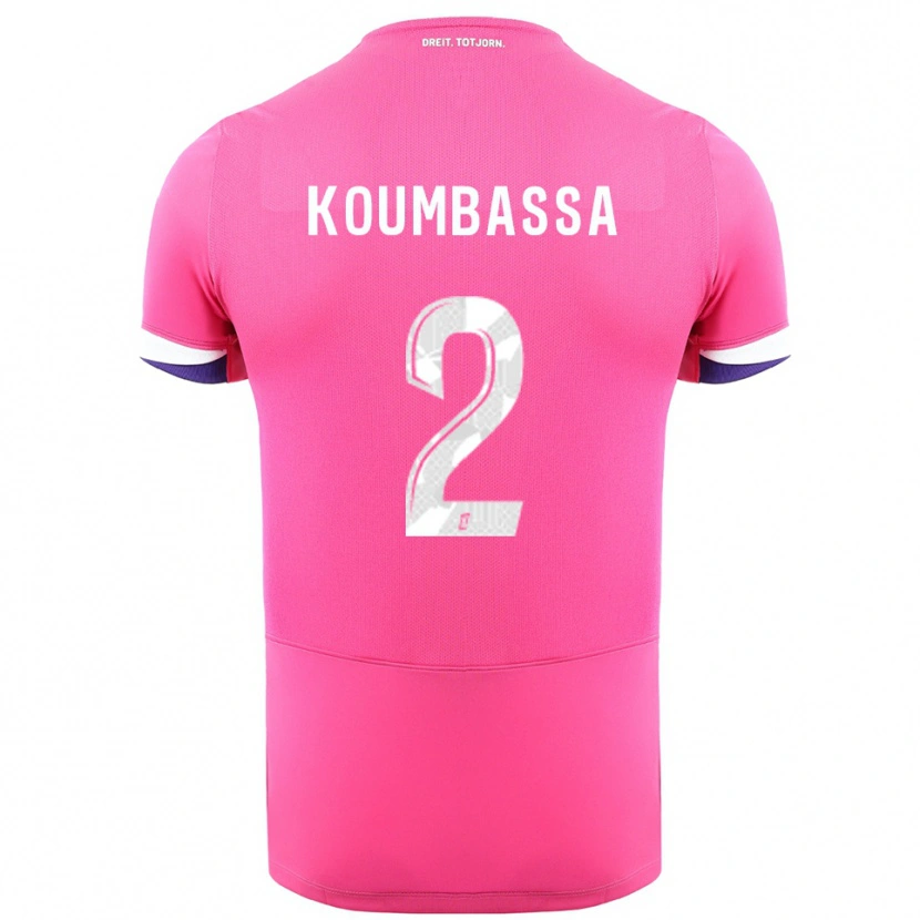 Danxen Kinder Seny Koumbassa #2 Rosa Weiß Auswärtstrikot Trikot 2025/26 T-Shirt