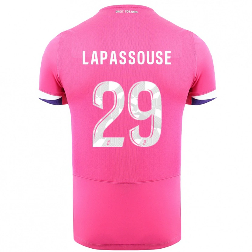Danxen Kinder Louna Lapassouse #29 Rosa Weiß Auswärtstrikot Trikot 2025/26 T-Shirt
