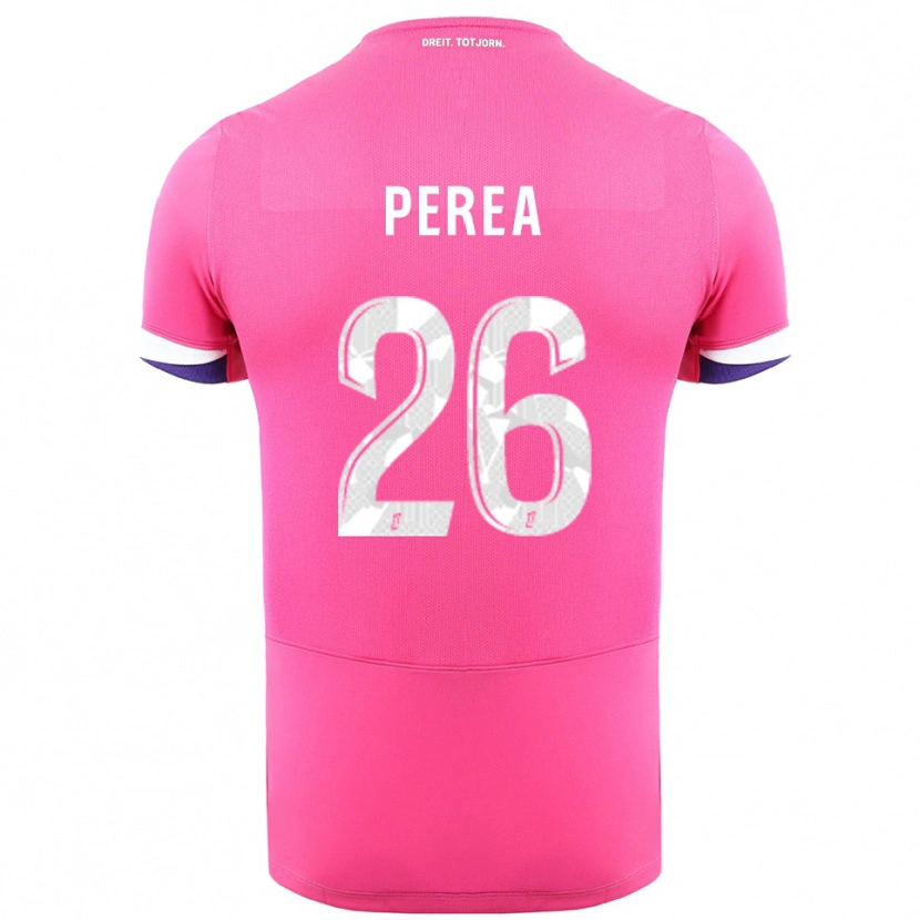 Danxen Kinder Marine Perea #26 Rosa Weiß Auswärtstrikot Trikot 2025/26 T-Shirt