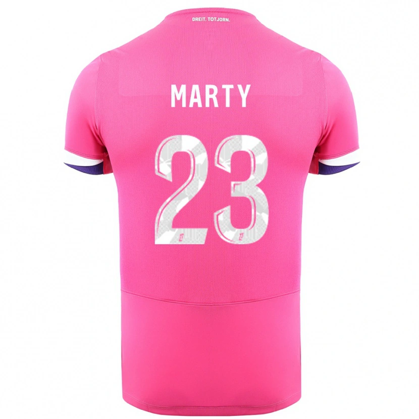 Danxen Kinder Chloé Marty #23 Rosa Weiß Auswärtstrikot Trikot 2025/26 T-Shirt
