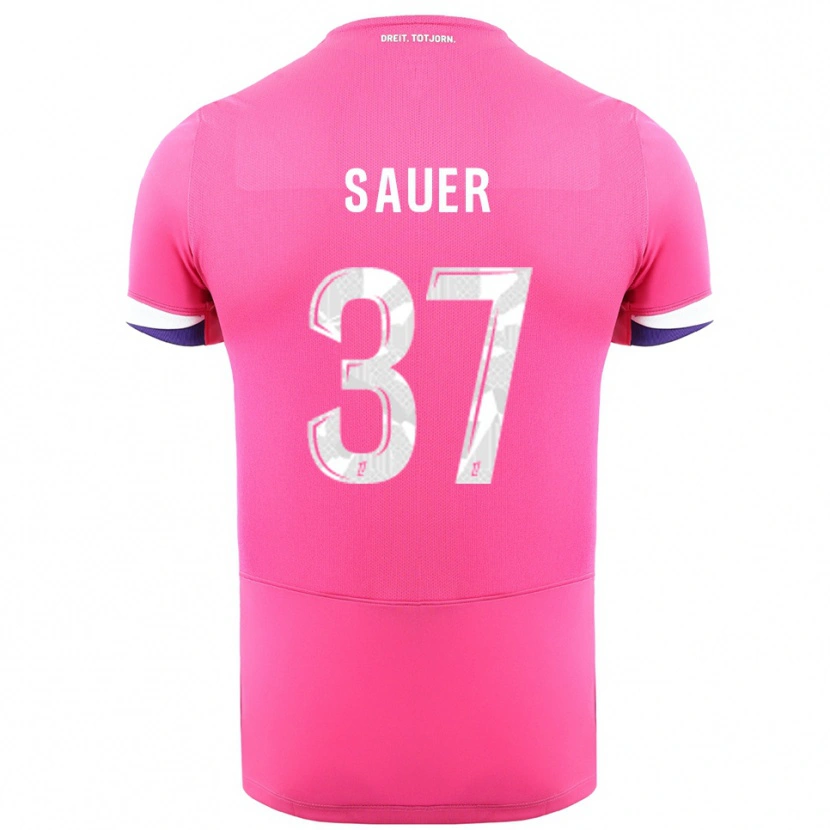 Danxen Kinder Mario Sauer #37 Rosa Weiß Auswärtstrikot Trikot 2025/26 T-Shirt