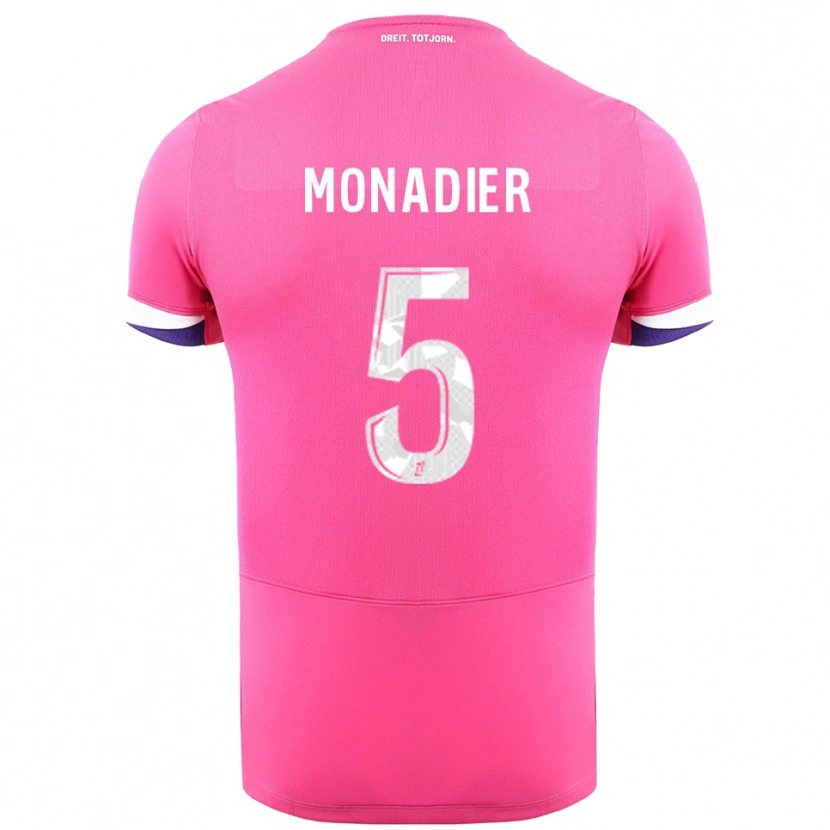 Danxen Kinder Pauline Monadier #5 Rosa Weiß Auswärtstrikot Trikot 2025/26 T-Shirt
