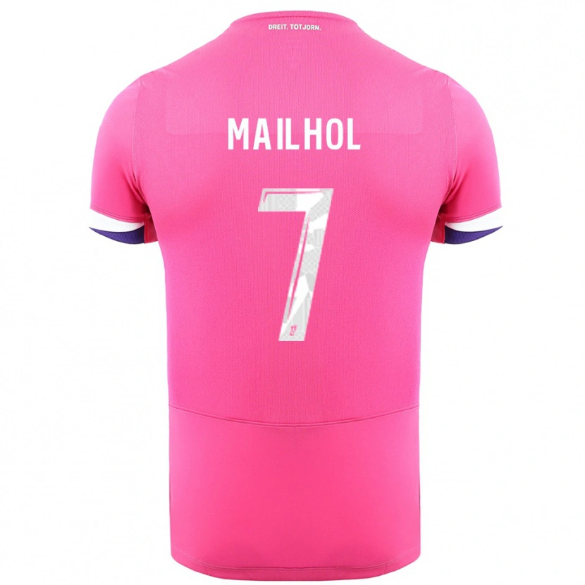 Danxen Kinder Luca Mailhol #7 Rosa Weiß Auswärtstrikot Trikot 2025/26 T-Shirt
