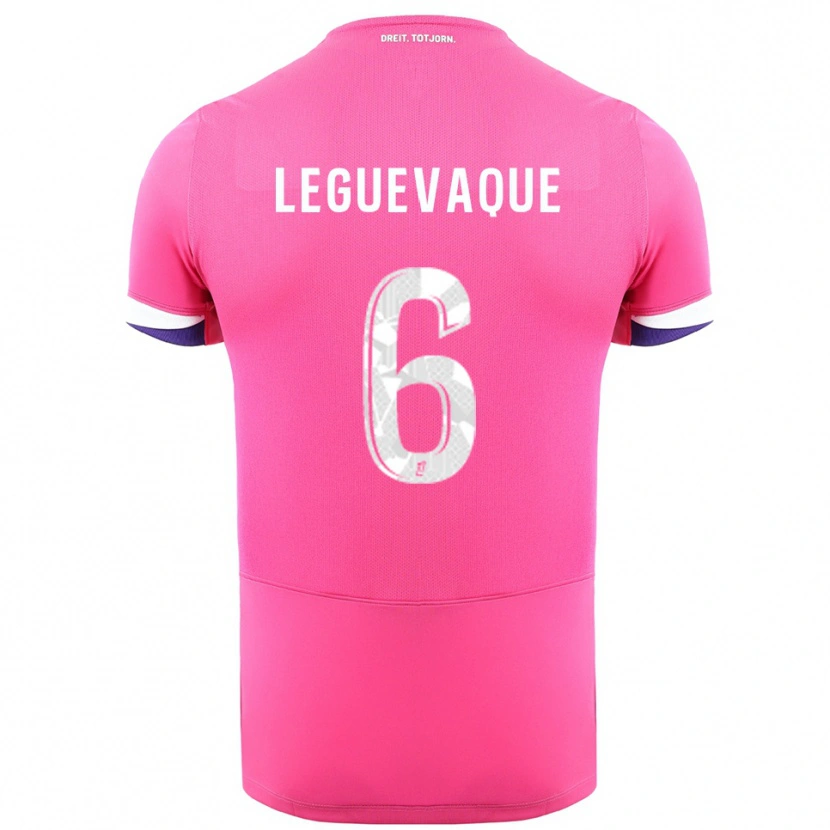 Danxen Kinder Laurie Leguevaque #6 Rosa Weiß Auswärtstrikot Trikot 2025/26 T-Shirt