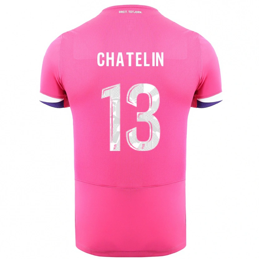 Danxen Kinder Delphin Chatelin #13 Rosa Weiß Auswärtstrikot Trikot 2025/26 T-Shirt