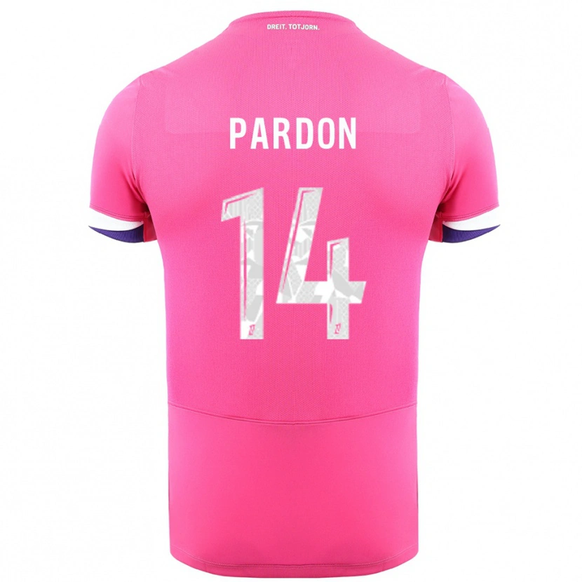 Danxen Kinder Pauline Pardon #14 Rosa Weiß Auswärtstrikot Trikot 2025/26 T-Shirt