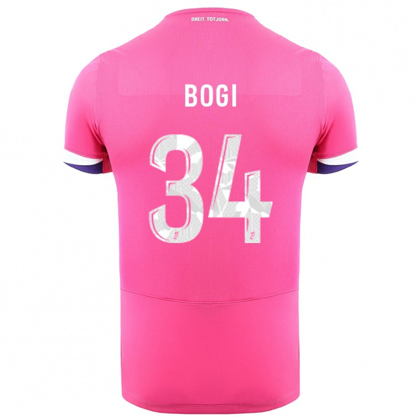 Danxen Kinder Fiona Bogi #34 Rosa Weiß Auswärtstrikot Trikot 2025/26 T-Shirt