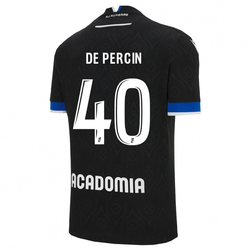 Danxen Kinder Théo De Percin #40 Schwarz Weiß Auswärtstrikot Trikot 2025/26 T-Shirt