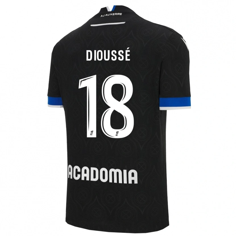 Danxen Kinder Assane Dioussé #18 Schwarz Weiß Auswärtstrikot Trikot 2025/26 T-Shirt