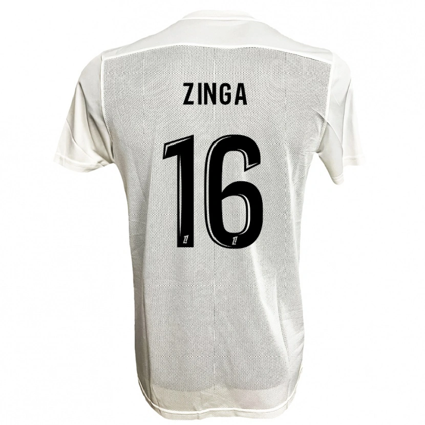 Danxen Kinder Melvin Zinga #16 Schwarz Weiß Auswärtstrikot Trikot 2025/26 T-Shirt