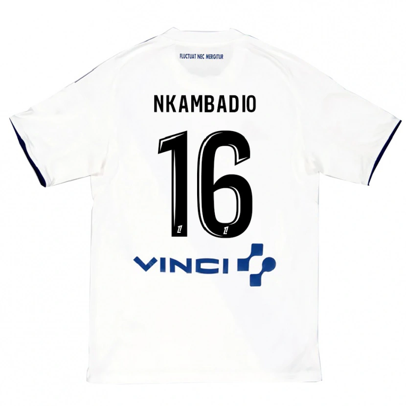 Danxen Kinder Obed Nkambadio #16 Weiß Blau Auswärtstrikot Trikot 2025/26 T-Shirt