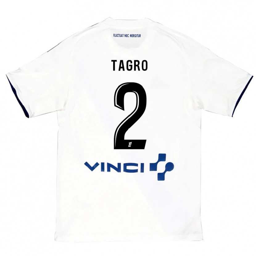 Danxen Kinder Lucas Tagro #2 Weiß Blau Auswärtstrikot Trikot 2025/26 T-Shirt