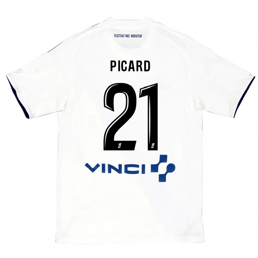Danxen Kinder Océane Picard #21 Weiß Blau Auswärtstrikot Trikot 2025/26 T-Shirt