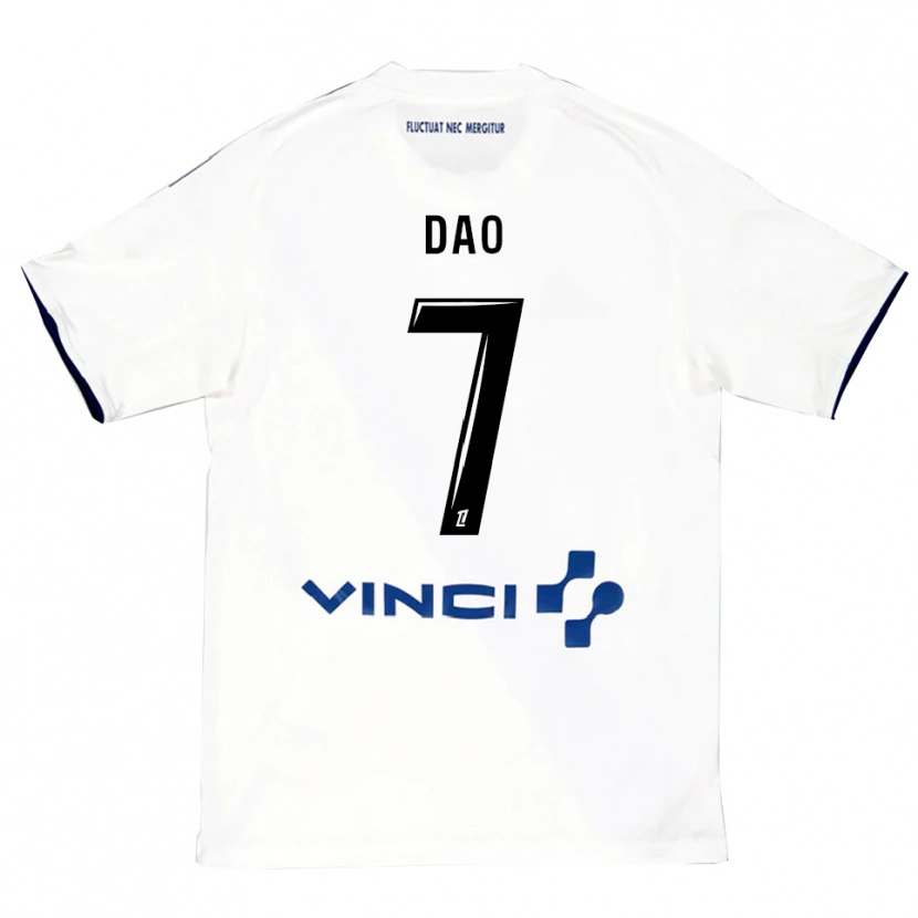 Danxen Kinder Mohamed Dao #7 Weiß Blau Auswärtstrikot Trikot 2025/26 T-Shirt