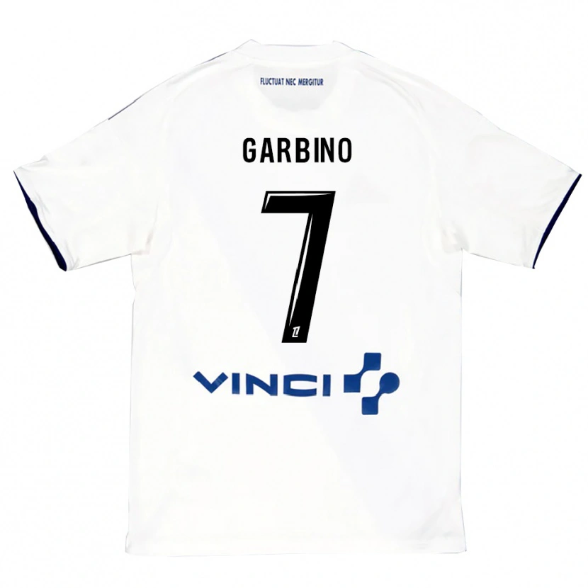 Danxen Kinder Maëlle Garbino #7 Weiß Blau Auswärtstrikot Trikot 2025/26 T-Shirt