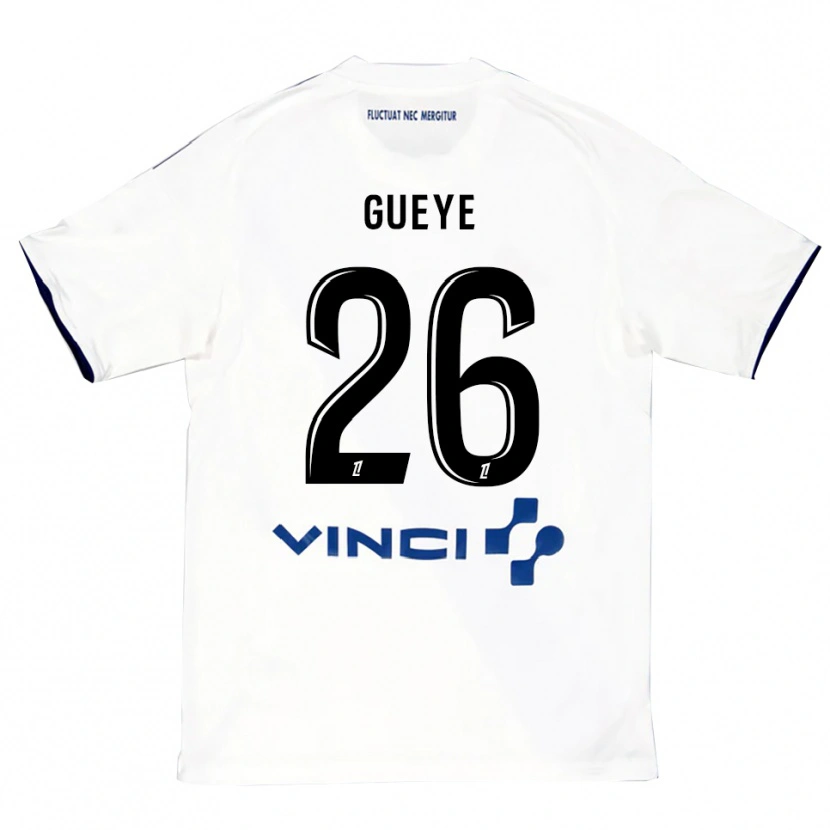 Danxen Kinder Lamine Gueye #26 Weiß Blau Auswärtstrikot Trikot 2025/26 T-Shirt