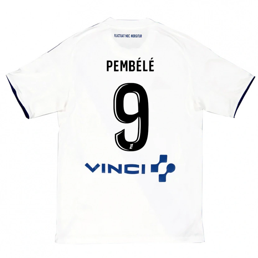 Danxen Kinder Andy Pembélé #9 Weiß Blau Auswärtstrikot Trikot 2025/26 T-Shirt