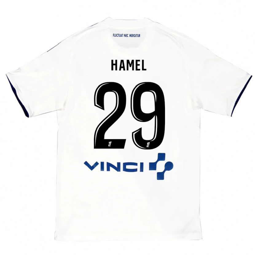 Danxen Kinder Pierre-Yves Hamel #29 Weiß Blau Auswärtstrikot Trikot 2025/26 T-Shirt