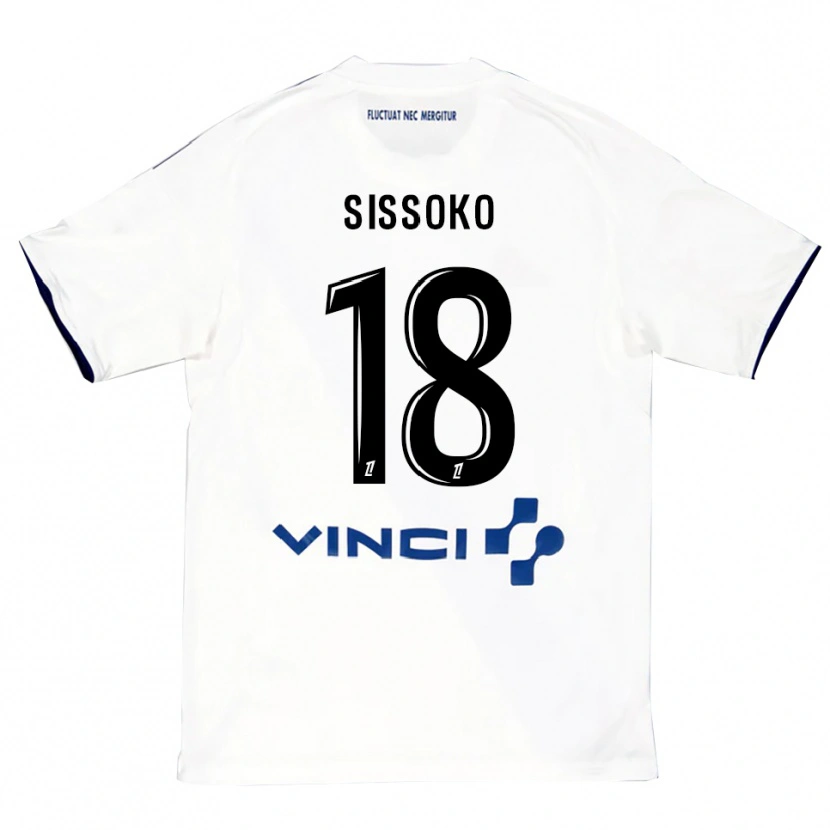 Danxen Kinder Omar Sissoko #18 Weiß Blau Auswärtstrikot Trikot 2025/26 T-Shirt