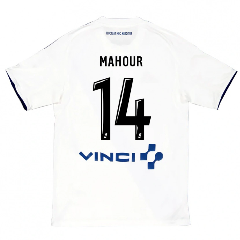 Danxen Kinder Samy Mahour #14 Weiß Blau Auswärtstrikot Trikot 2025/26 T-Shirt