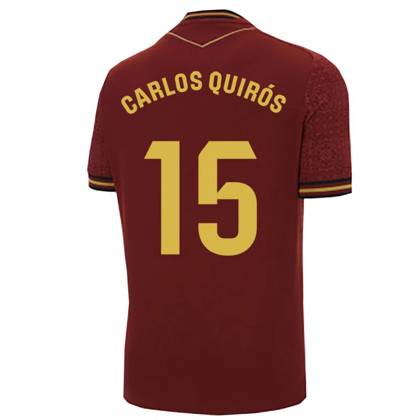 Danxen Kinder Juan Carlos Quirós #15 Burgunderrot Gold Auswärtstrikot Trikot 2025/26 T-Shirt