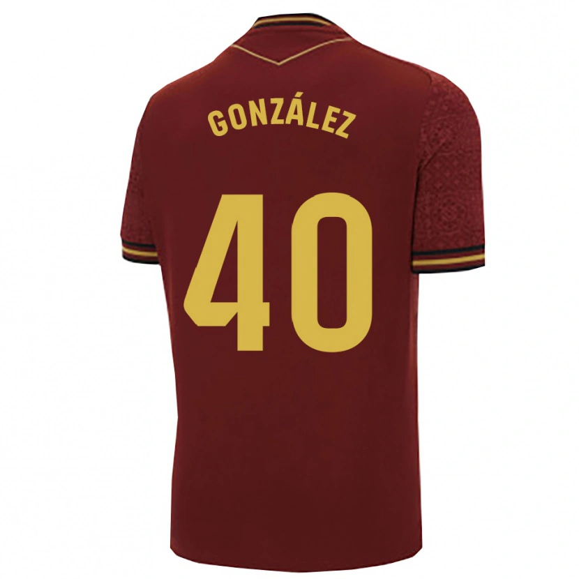 Danxen Kinder José González #40 Burgunderrot Gold Auswärtstrikot Trikot 2025/26 T-Shirt