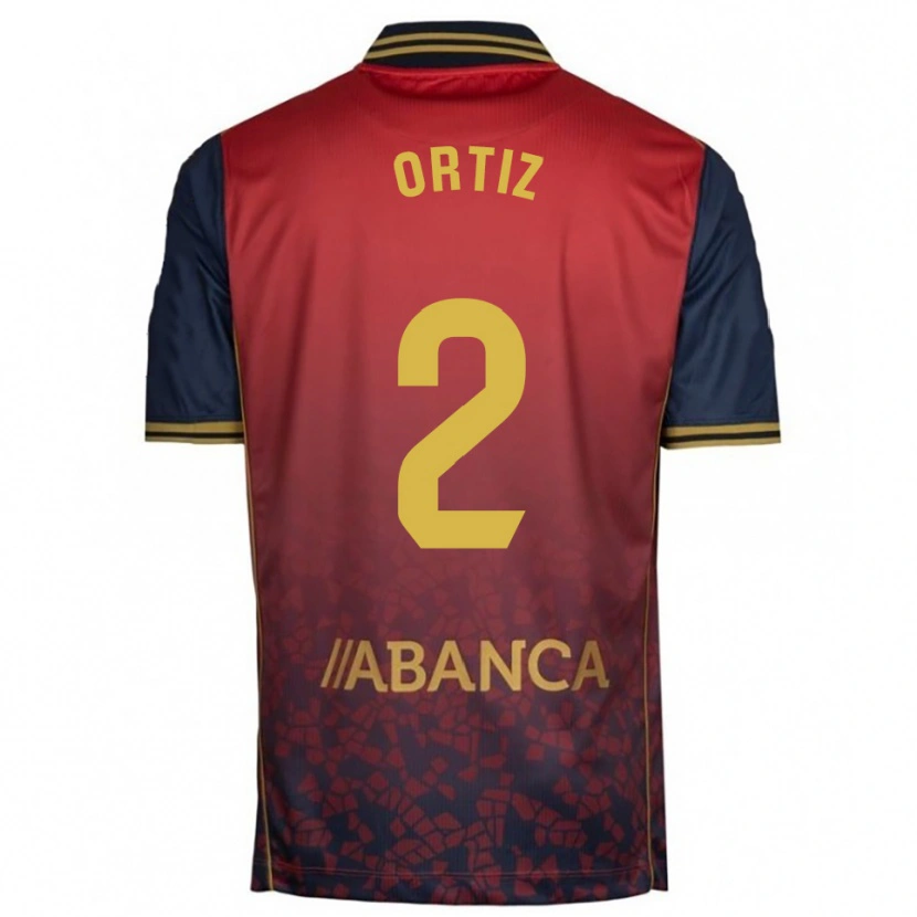 Danxen Kinder Samara Ortiz #2 Rot Marine Auswärtstrikot Trikot 2025/26 T-Shirt
