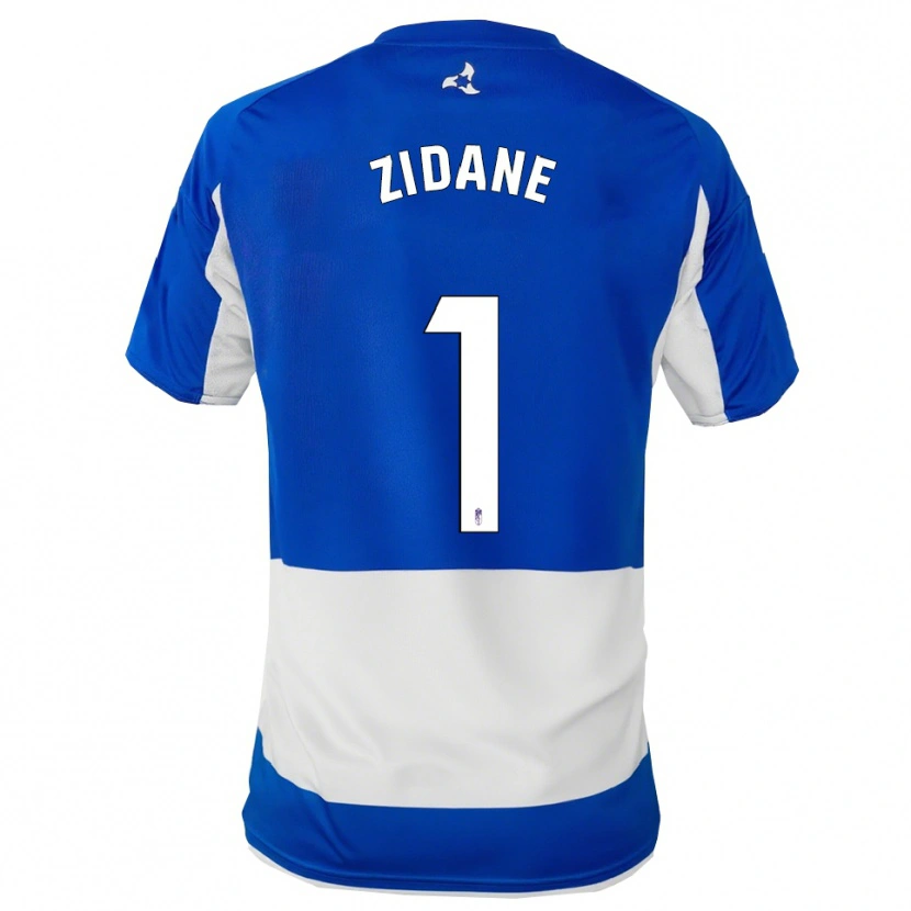 Danxen Kinder Luca Zidane #1 Blau Weiß Auswärtstrikot Trikot 2025/26 T-Shirt