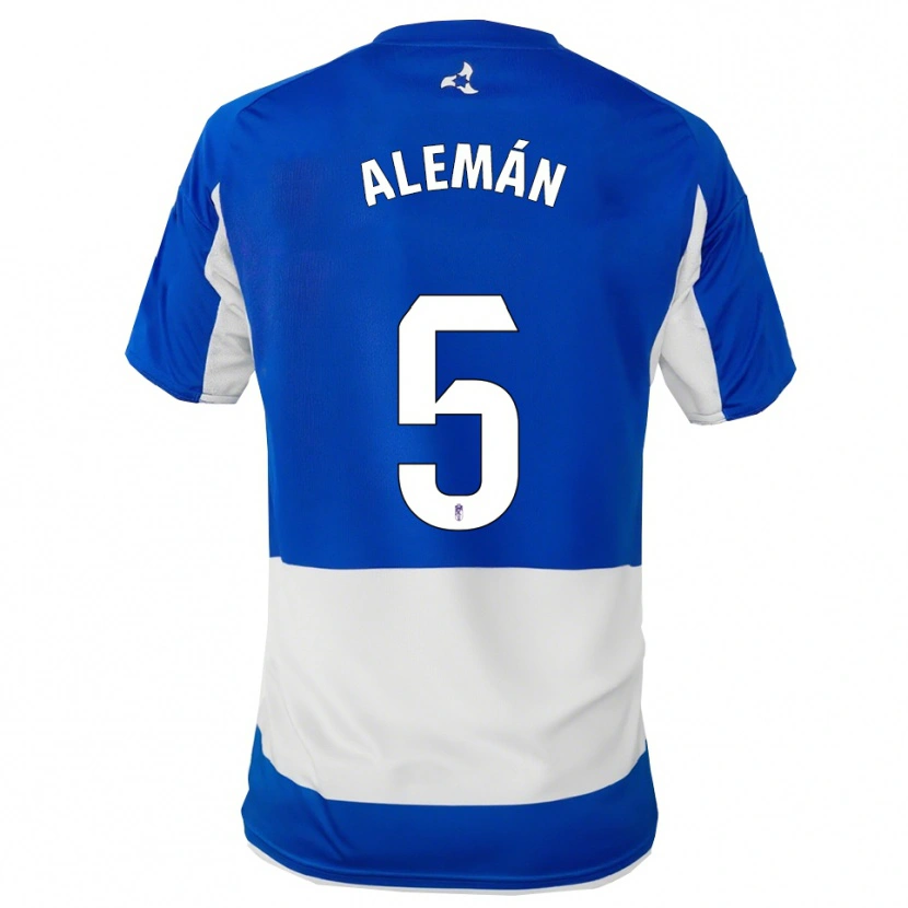 Danxen Kinder Carlos Alemán #5 Blau Weiß Auswärtstrikot Trikot 2025/26 T-Shirt