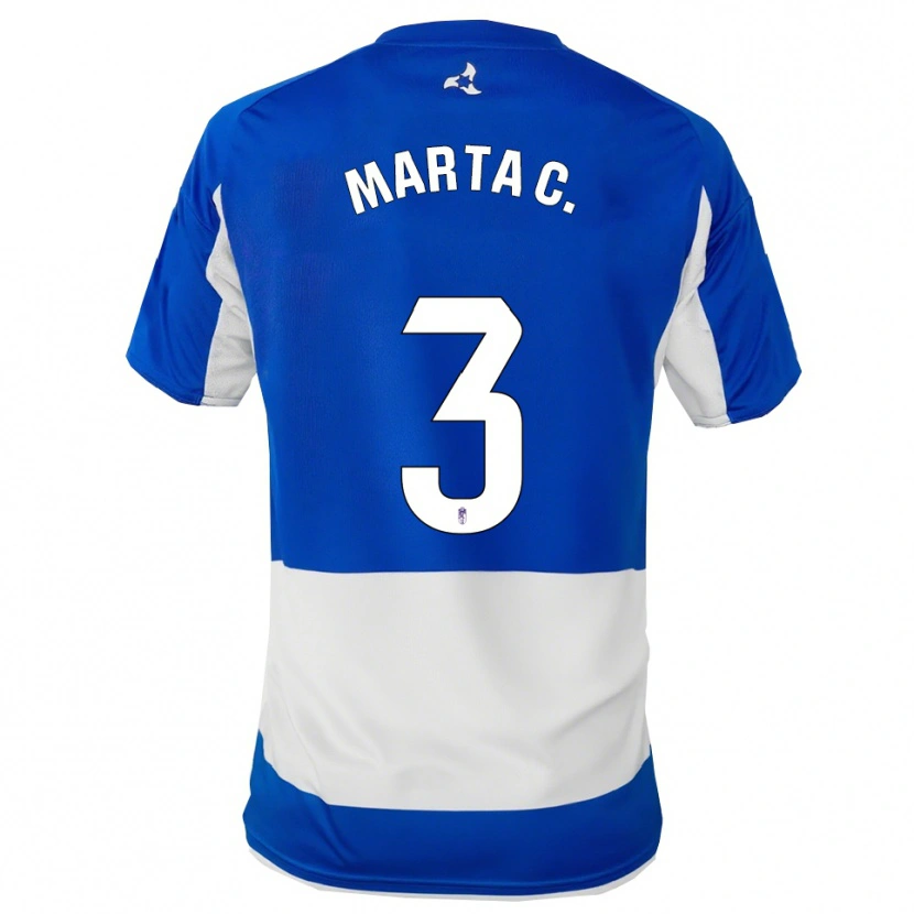 Danxen Kinder Marta Carrasco García #3 Blau Weiß Auswärtstrikot Trikot 2025/26 T-Shirt