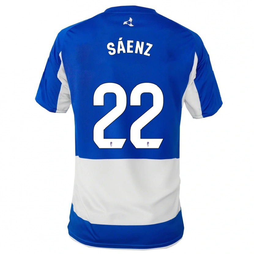 Danxen Kinder Pablo Sáenz #22 Blau Weiß Auswärtstrikot Trikot 2025/26 T-Shirt